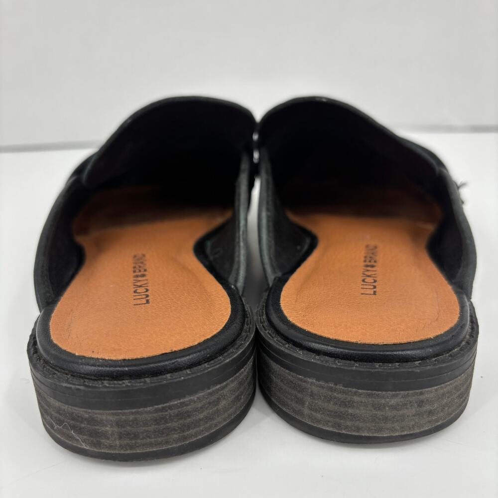 Lucky Brand Esila Mule Shoe Womens Size 9 Black Leather Slip On - Picture 9 of 12